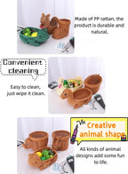 hand-woven round rattan basket storage basket storage box ornaments decorative basket multifunctional picnic food bread basket fruit gift basket key basket. (deer)
