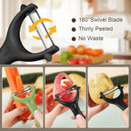 AUAUY 2PCS Potato Peeler, Y-Shaped Swivel Vegetable Peeler, Fruit Peeler for Kitchen, Non-Slip Grip Peeler, Ergonomic Handle Sharp Blade Stainless Steel Peeler（Green, Black）