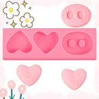 3-Cavity Pig Nose Cake Decoration Fondant Molds Chocolate Love Silicone Mold, for Kitchen Baking, Cupcake Toppers, Candy, Marzipan, Sugar Craft, Epoxy Resin, Polymer Clay Crafts