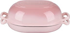 Enameled Cast Iron Sourdough Bread Oven, Dutch Oven, Loaf Cast Iron Bread Pan for Homemade Bread Baking, Meatloaf Pan with Lid, 7QT, Pink