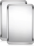 Baking Sheet, Cookie Sheet, Stainless Steel Baking Pan, 2 Piece-19.6''x 13.8'' x 1.2'', Large Sheet Pan for Oven, Baking Tray for Baking&Roasting, Nonstick&Nontoxic&Easy Clean