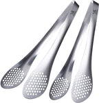 MSY BIGSUNNY 11Inch Kitchen Cooking Food Tongs Stainless Steel Buffet Tongs (silver, 2 pack)