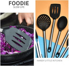 KSENDALO 9-Piece Silicone Cooking Utensils Set with Holder, Heat Resistant Kitchen Utensils Set of Slotted Spatula, Spoons, Whisk, Tong, Non Toxic Black Kitchen Tool Set for Nonstick Cookware, Black