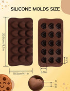 Silicone Chocolate Mold, Heart Shaped Cavities for Easy Release Treats 15 Cavity Candy Bar Gummy Molds for Valentine Baking, Pistachio, Candy, Snacks