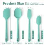4 Pieces Silicone Spatula Set, Food Grade Rubber Spatula, Upgrade Strong Handle with Ergonomic Grip, Heat Resistant for Nonstick Cookware, Cooking