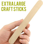 WISYOK 8'' Jumbo Craft Sticks - 42pcs Extra Large Natural Premium Wood, Ice Cream Sticks, Wooden Jumbo Sticks, Large Tongue Depressors, Plant Labels, Hair Removal and Waxing Supplies, Crafting