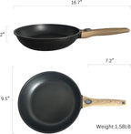 9.5 Inch Non Stick Skillet With Removable Handle, Frying Pan Non Stick Detachable Handle, Oven and Dishwasher Safe Omelette Pan, Egg Frying Pans Cooking Pan For All Cooktops (Granite, Round)