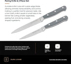 DURA LIVING 3-Piece Kitchen Knife Set – Ultra-Sharp Forged High Carbon Stainless Steel, Includes 8" Chef, 5" Utility, 3.5" Paring Knives, Ergonomic Handles, Professional Starter Set, Gray