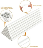 White Plastic Cake Dowel Rods for Tiered Cake Construction and Stacking Supporting Cake Round Dowels Straws with 0.4 Inch Diameter (12 Inch Length)