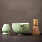 TANG PIN Matcha Set - Match Bowl with Spout and Whisk, 15 OZ, Matcha Scoop | Matcha Whisk Stand (Chasen Holder) - 4pc Perfect Matcha Kit for Matcha Tea Ceremony (Green)