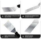 Metal Spatulas for kitchen Use, 3 PCS Professional Serving Spatula with Heat Resistant Handle, Stainless Steel Spatula Ideal for Pancakes, Eggs, Griddle Scraper, BBQ or Desserts