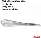 18/10 Stainless Steel Large Whisk, 17" Commercial Heavy Duty Whisk for Whipping Eggs, Mixing Batter, Making Sauces, Long Wisk Dishwasher Safe