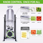 Safe Mandoline Slicer 5 in 1 Vegetable Chopper Food Cutter | Manual Adjustable Food Slicer for Potatoes, Carrots, Onions & Lemons | Multi-Functional Vegetable Grater, Dicer, Shredder & Kitchen Gadget