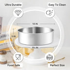 Leonyo 9½ Inch Cake Pan 2 Pack, Round Baking Pan Stainless Steel Layer Birthday Wedding Cake Oven Pans, Bakeware Set for baking, Even Heating, Non Toxic & Healthy, Heavy-Duty, Dishwasher Safe