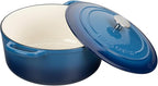 Enameled Cast Iron Dutch Oven Pot With Lid for Cooking, Bread Baking, Bread Oven, 5.5 Quart, Lake Blue
