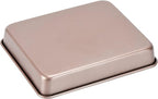 Nonstick Roasting Pan, Deep Baking Pan Set, Large Cake Pan Sets for Oven, 3-Piece Brownie Pan （Gold）