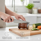 Rolling Knife Sharpener- Diamond Knife Sharpening Kit- Professional Magnetic Sharpening System- Circular Knife Sharpener Roller with Fixed Angle Support 12° 15° 2° 25°