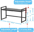 Expandable Metal Storage Shelves, 110LBS Heavy Duty Shelving Units and Storage For Pots Pans Small Appliances, Adjustable Metal Storage Shelf Rack For Kitchen Cabinets Closet Pantry Warehouse Garage