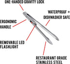 Grill Light Grill Spatula & Tongs Grilling Set | Restaurant Grade Stainless Steel | Super Bright LED Light to Grill in Dark | Waterproof & Dishwasher Safe | Camping Barbecue Grilling Tongs Spatula