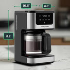 Deluxe 14 Cup Programmable Drip Coffee Maker with Glass Carafe | Large Capacity Coffee Maker 14 Cup with, Auto Shut-Off & Timer | Classic Black