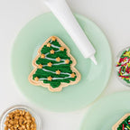 Sweets Indeed Christmas Tree Cookie Decorating Kit | 8 Pre-Baked Tree Cookies with Green & White Frosting and Sprinkles | Holiday Cookie Decorating Set for Kids, Families & Parties – 13.89 oz