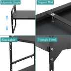 Expandable Kitchen Cabinet Shelf Organizers 3 Pack, Stackable Metal Pantry Storage Shelves Rack, Adjustable Counter Shelf for Cabinets, Countertop, Cupboard Organizers and Storage, Black