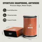 Magnetic Rolling Knife Sharpener Kit, 2-Angle Diamond System (15° & 20°), Restore Dull Knives Fast with Dual Grits, Safe and Fast Sharpening for Kitchen & Outdoor Knives