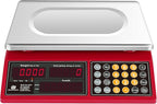 Price Computing Scale 66lb Digital Rechargeable Commercial Kitchen Weight for Produce Food Meat Fruit Vegetable with Dual Display, Give Change Function, 5 Direct Plus Included, Not for Trade