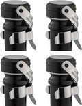 WOTOR Champagne&Wine Bottle Stoppers Stainless Steel with Food Grade Silicone, Leak Proof Keep Fresh Reusable Saver, Cork Suitable for Wine, Champagne, Cava, Prosecco and Sparkling (4 Pack Silver）