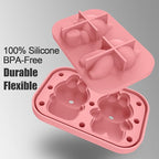 3D Rabbit Shapes Ice Cube Mold Silicone Large Ice Cube Molds 2.5 inch Animal Ice Cube Tray for Cocktails, Bourbon,Brandy, Whiskey Gifts for Men (Pink)