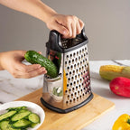 Multifunctional Stainless Steel Grater Slicer with Handle, Large 4 Sides Cutter for Ginger, Garlic, Cucumbers, Carrots, Cheese, Potato，Dishwasher Safe （ Mint）