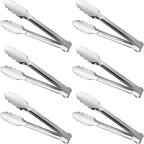Serving Tongs,Buffet Tongs, ACAUTO Stainless Steel Food Tong Serving Tong Small Serving Tongs Stainless Steel Mini Appetizer Tongs, Set of 6 (7 Inch)