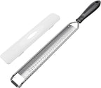 Zester Grater,Stainless Steel Cheese Grater with Non-Slip Comfort Grip,Black