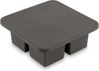 W&P Peak Silicone Extra Large Cube Ice Tray w/ Protective Lid | Charcoal | Easy to Remove Ice Cubes | Food Grade Premium Silicone | Dishwasher Safe, BPA Free