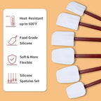 16.5 INCH Silicone Spatulas Heat Resistant Heavy Duty Rubber Spatulas Commercial Spatulas Set for Kitchen Use Silicone Cooking Utensils Sets of 2