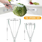 Hotec Premium Stainless Steel Locking Kitchen Tongs with Silicon Tips, Set of 2-9" and 12" Light Green