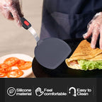 Tenta tenta kitchen Silicone Turner Wide Pancake Spatula Pizza Peel Kitchen Utensil Nonstick Cookware Safe Kitchen Flipper for Griddle Cooking and Baking- 600°F Heat-Resistant Rubber Egg Spatulas.