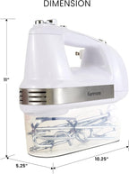 Kenmore Electric Hand Mixer – 5 Speed Handheld Blender, Electric Egg Beater with Whisk, Beater, Dough Hooks, Storage Case, Turbo Boost for Cake Mix, Batidora de Mano Eléctrica