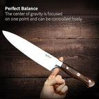 Professional 8 Inch Chef Knife, 1.4116 German High Carbon Steel Kitchen Chef Knife, Chefs Knife With Pakkawood Handle, Dual Blade Sharp Kitchen Knife With Gift Box