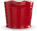 DEMDACO Baking Holiday Memories Rosy Red, White 32 Ounce, 6 x 5 Inch Ceramic Stoneware Festive Christmas Kitchen Countertop Accessory Décor, Polka Dots, Pouring Measuring Cup, Cupful of Merry