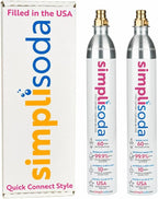 60L CO2 Canister Cylinders - Compatible with Quick Connect Only [Including ART, TERRA ENSO & DUO] - Soda Streaming Machine CO2 Tanks Gas Refill, | 14.5 oz, Set of 2