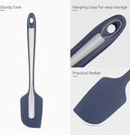 14" Extra Long Silicone Spatula: U-Taste 480ºF Heat Resistant Flexible Baking Mixer Scraper, Large Rubber Mixing Stirring Scraping Seamless Kitchen Turner Utensil for Nonstick Cookware(Midnight Blue)