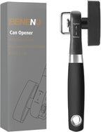 Beneno Can Opener, Manual Side Safe Cut Can Opener Smooth Edge with Durable Sharp Blade, Effort-Saving Knob & Comfortable Non-slip Handle, Black