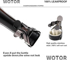 WOTOR Champagne&Wine Bottle Stoppers Stainless Steel with Food Grade Silicone, Leak Proof Keep Fresh Reusable Saver, Cork Suitable for Wine, Champagne, Cava, Prosecco and Sparkling (2 Pack Black）