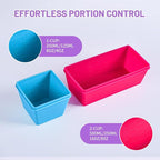 Gemice BPA-Free Silicone Freezer Molds with Base, Individual 6-Pack 1-Cup & 2-Cup Portion Soup Cubes Freezer Tray with Lids for Food Storage, Dishwasher Safe, Silicone Freezer Containers for Meal Prep