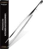12-Inch Kitchen Fine Cooking Tweezers Tongs,Stainless Steel Long Food Tweezers Tongs