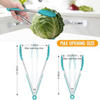 HOTEC Premium Stainless Steel Locking Kitchen Tongs with Silicon Tips, Set of 2-9" and 12", Blue
