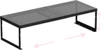 Stackable Expandable Metal Shelf Organizer - Adjustable Wire Storage Rack with Holes for Kitchen, Bathroom, Cabinet, Office - Space Saving, Durable & Sturdy Design（1PACK/Large/Black