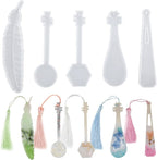 5Pcs Bookmark Resin Silicone Mold Classical Instruments Shapes Bookmarks Epoxy Resin Molds for Casting Resin Mold for Epoxy Crafts DIY Book Lovers Gifts