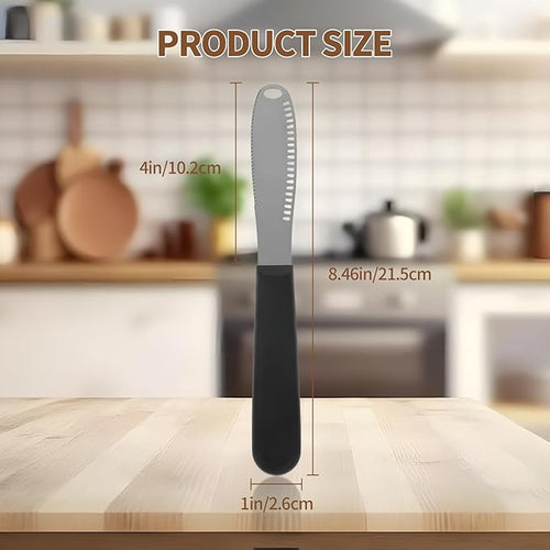 4 Pcs Butter Knife Spreader with Holes, 3 in 1 butter knife, butter curler knife, Butter Grater with Ergonomic Handle, stainless steel butter spreader for Butter, Cheese, Jam